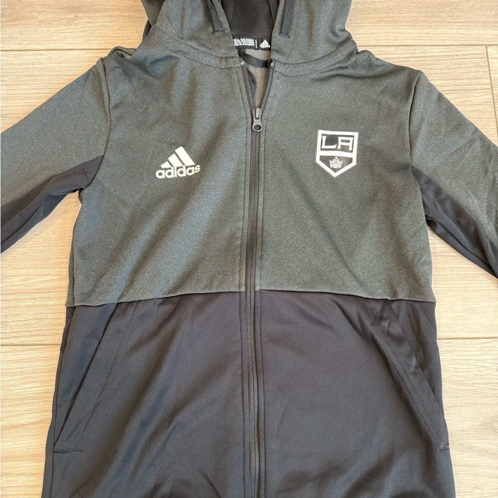 Adidas Women’s Black and Gray Hoodie